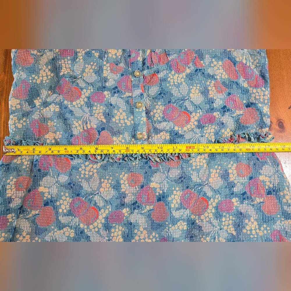Marc Jacobs Blue Floral Ruffle Button-Front Blouse - Picture 7 of 12